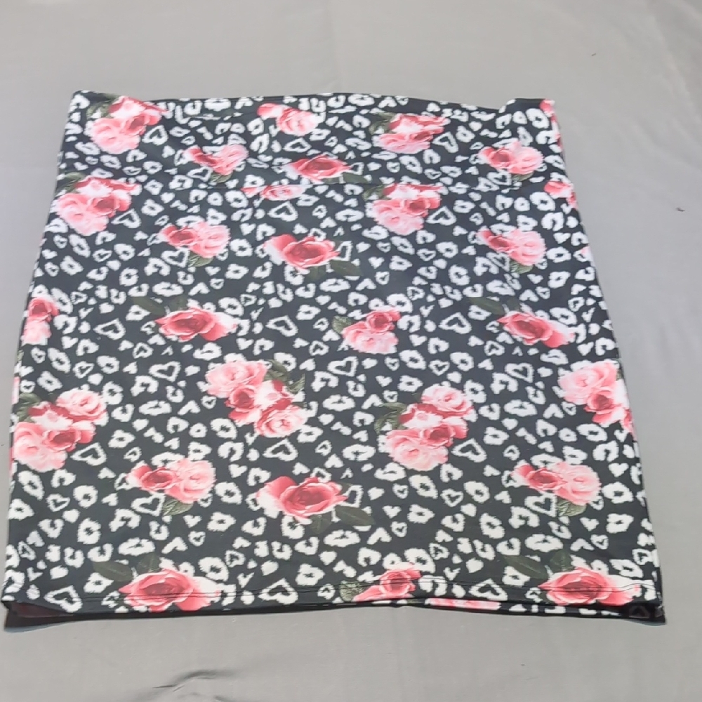 Torrid‎ Black and Pink Rose Midi Dress